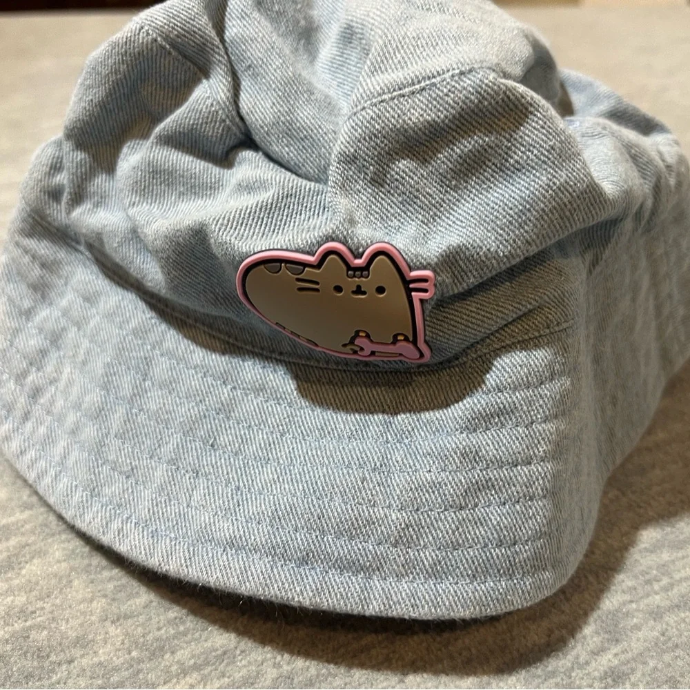Pusheen The Cat‎ Reserved Kids Light Blue Bucket Hat with Patch 5-9 years denim